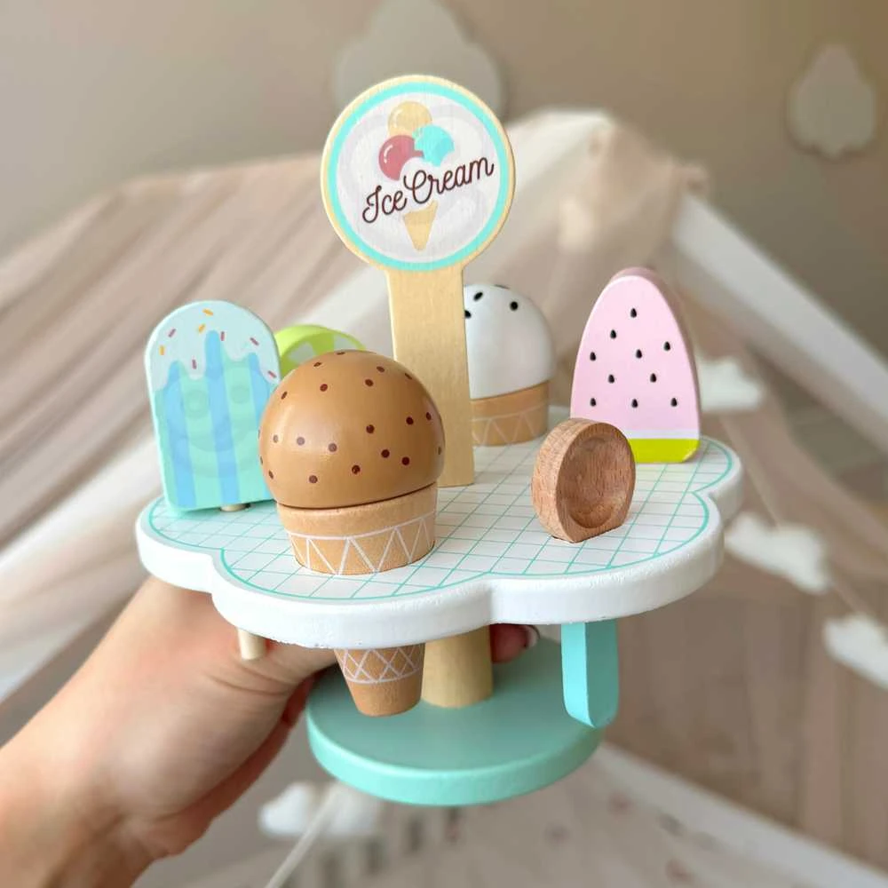 Tooky Toys Mediniai magnetiniai ledai su stovu TOOKY TOY