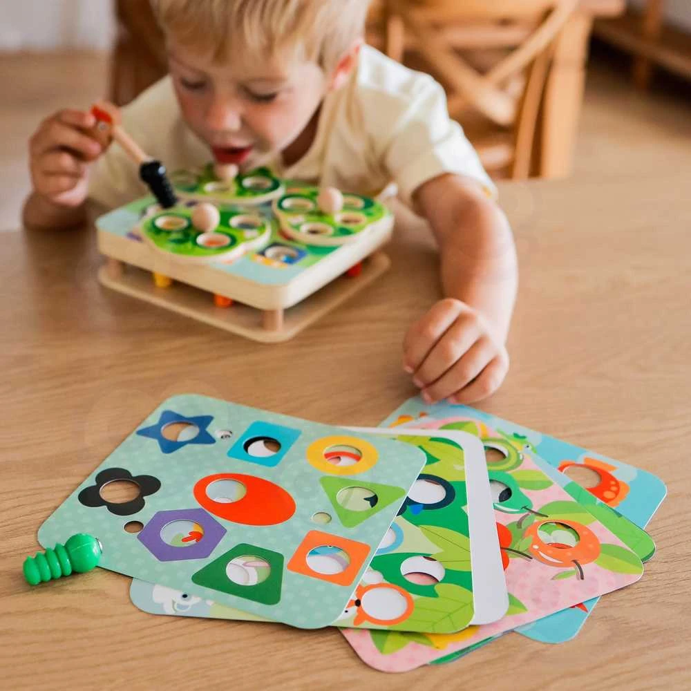 Tooky Toys TOOKY TOY Medinė Žaidimų Rinkinys 2w1 - Ištrauk Šliužus Vaikams