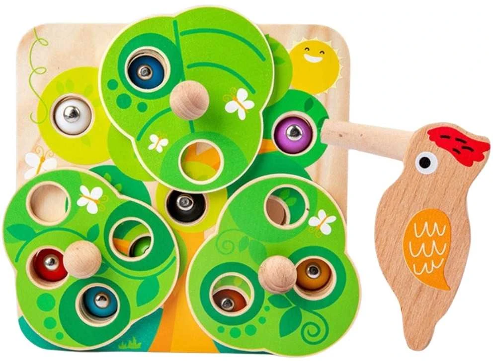 Tooky Toys TOOKY TOY Medinė Žaidimų Rinkinys 2w1 - Ištrauk Šliužus Vaikams