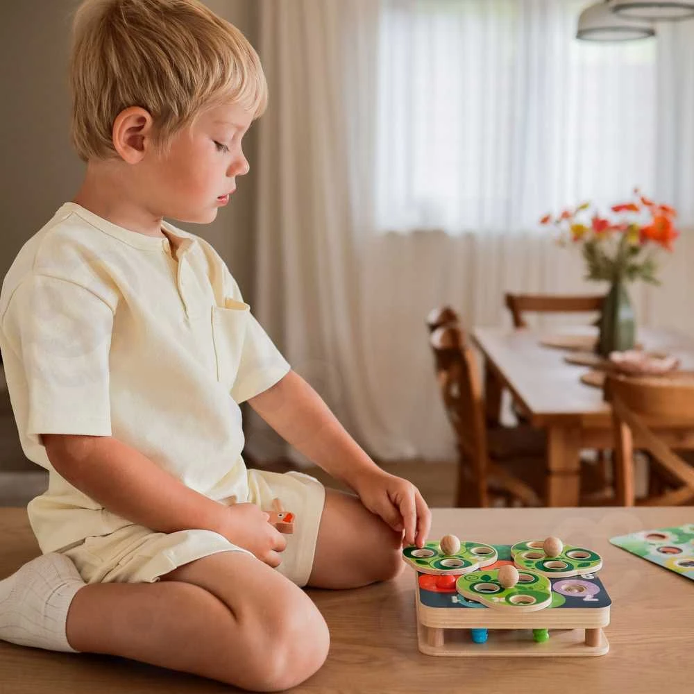 Tooky Toys TOOKY TOY Medinė Žaidimų Rinkinys 2w1 - Ištrauk Šliužus Vaikams