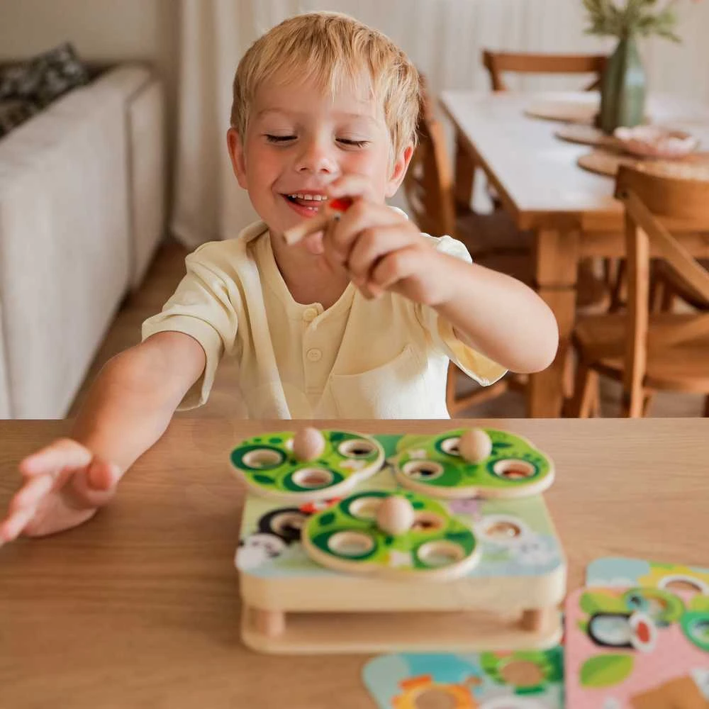Tooky Toys TOOKY TOY Medinė Žaidimų Rinkinys 2w1 - Ištrauk Šliužus Vaikams