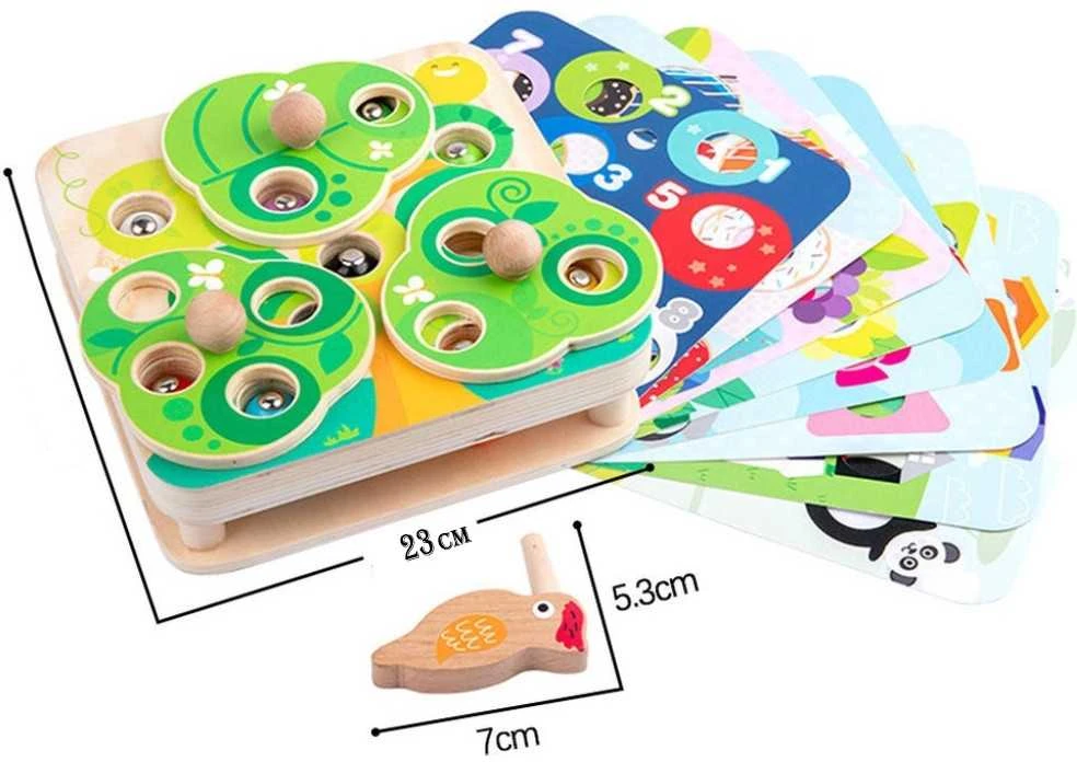 Tooky Toys TOOKY TOY Medinė Žaidimų Rinkinys 2w1 - Ištrauk Šliužus Vaikams