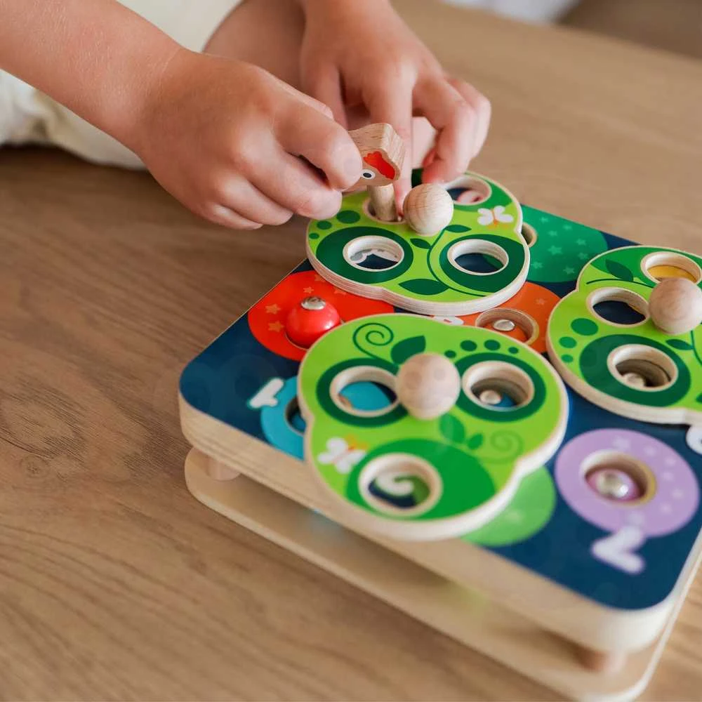 Tooky Toys TOOKY TOY Medinė Žaidimų Rinkinys 2w1 - Ištrauk Šliužus Vaikams