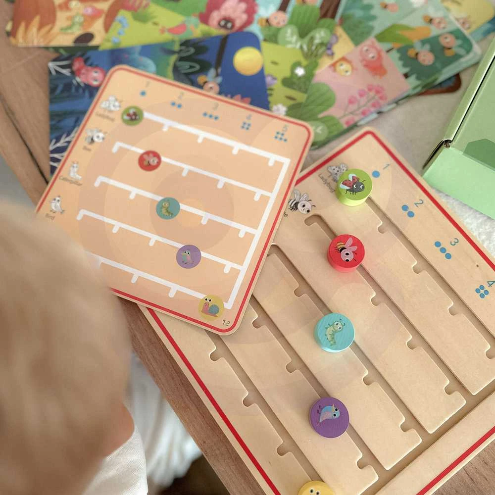 Tooky Toys Tooky Toy Medinė Žaidimų Rinkinys Skaičiavimo Mokymuisi su Gyvūnais