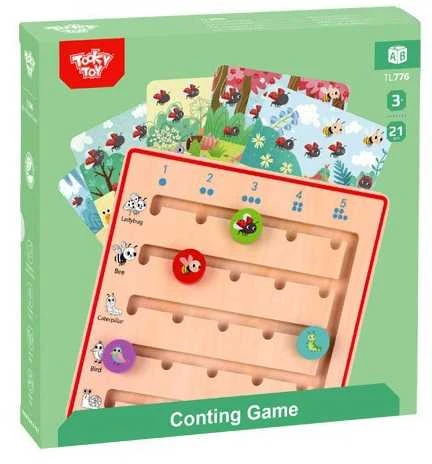 Tooky Toys Tooky Toy Medinė Žaidimų Rinkinys Skaičiavimo Mokymuisi su Gyvūnais
