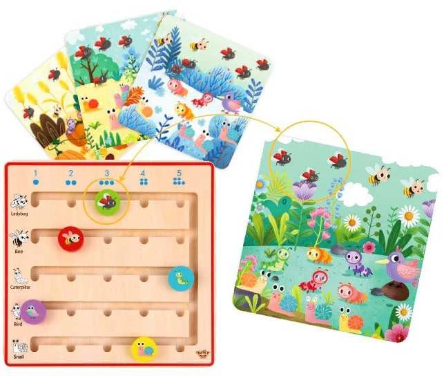 Tooky Toys Tooky Toy Medinė Žaidimų Rinkinys Skaičiavimo Mokymuisi su Gyvūnais