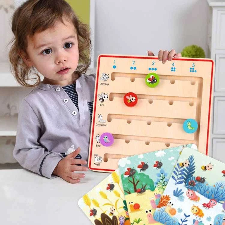 Tooky Toys Tooky Toy Medinė Žaidimų Rinkinys Skaičiavimo Mokymuisi su Gyvūnais