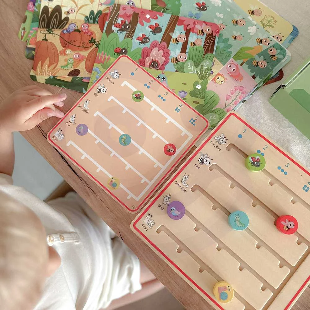 Tooky Toys Tooky Toy Medinė Žaidimų Rinkinys Skaičiavimo Mokymuisi su Gyvūnais