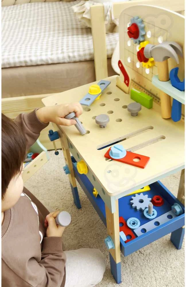 Tooky Toys Žaislų medinis „pasidaryk pats“ stalo dirbtuvės