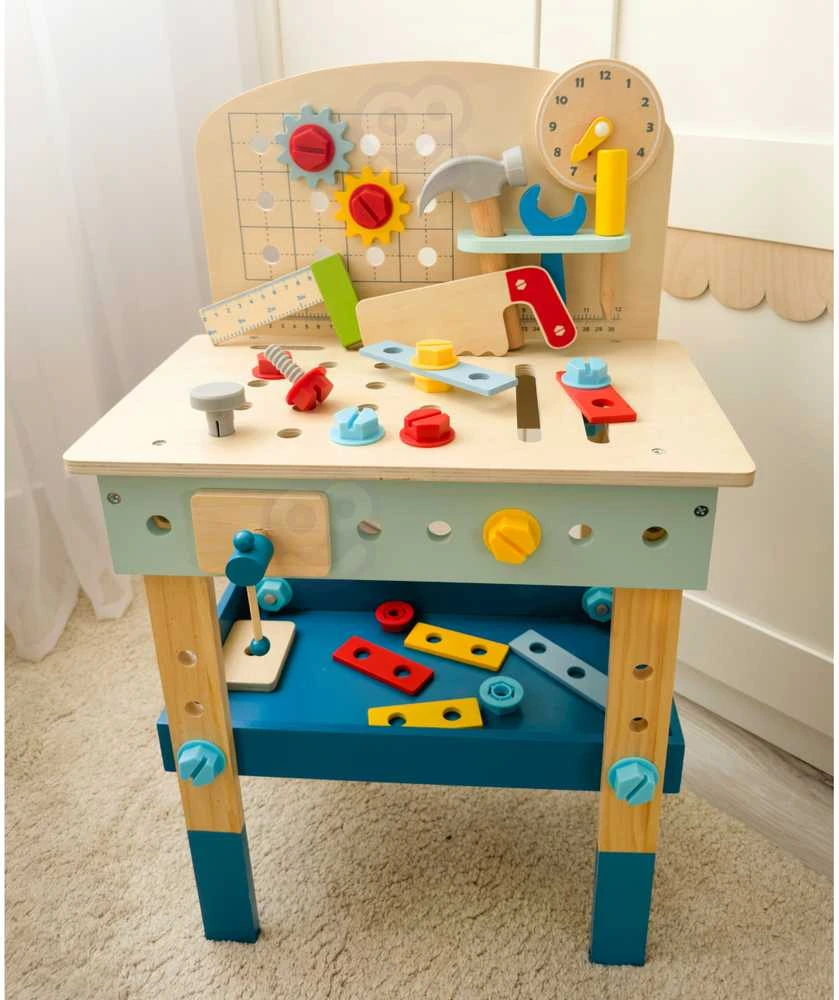 Tooky Toys Žaislų medinis „pasidaryk pats“ stalo dirbtuvės