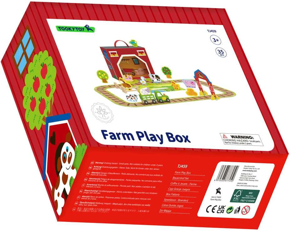 Tooky Toys TOOKY TOY Medinė Ūkis su lagaminu 35 dalys