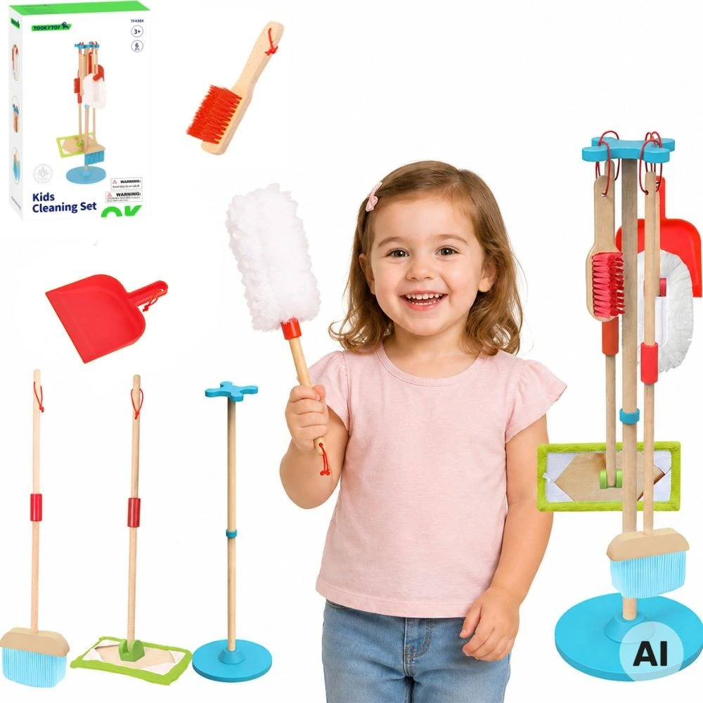 Tooky Toys TOOKY TOY Medžio valymo rinkinys vaikams 6 vnt.