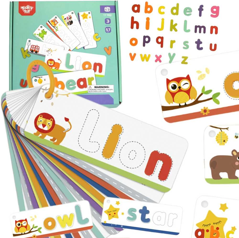 Dėlionė Tooky Toys Tooky Toy Alphabeto Galvosūkis Montessori - Gyvūnų Raidės 57 vnt.
