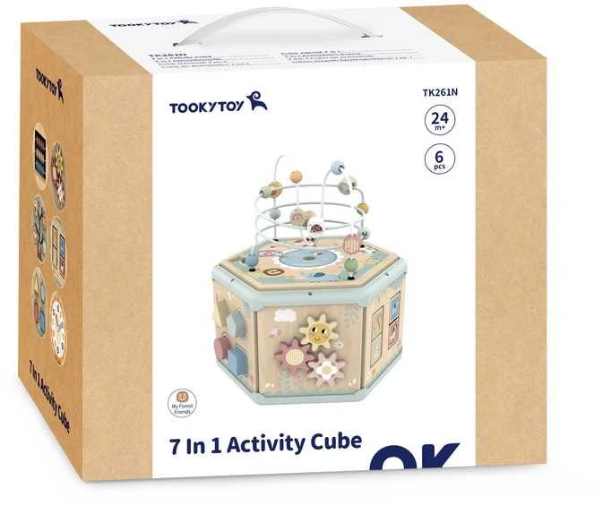 Tooky Toys TOOKY TOY Interaktyvi Montessori medinė šešiakampė atidarymo dėžutė