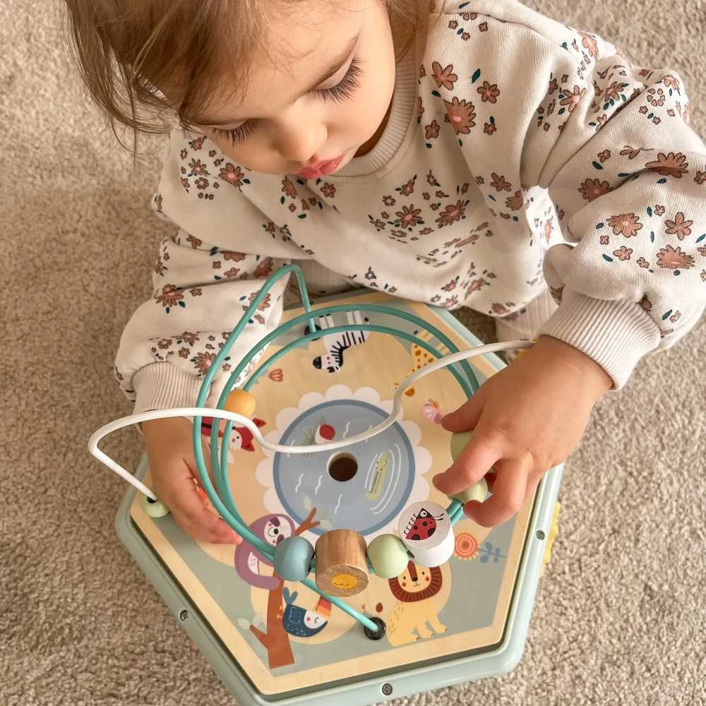Tooky Toys TOOKY TOY Interaktyvi Montessori medinė šešiakampė atidarymo dėžutė