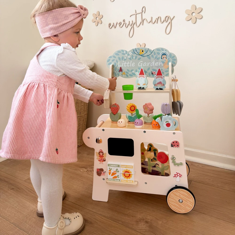 Tooky Toys TOOKY TOY Montessori medinis sodo vežimėlis 57 vnt.