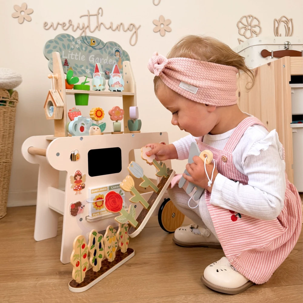 Tooky Toys TOOKY TOY Montessori medinis sodo vežimėlis 57 vnt.