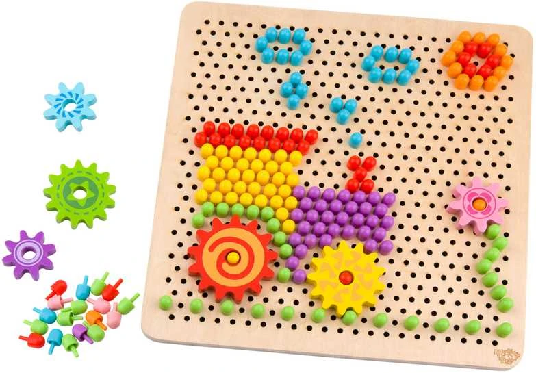 Tooky Toys Žaislų žaislas „Mosaika Montessori“ dėlionė su „Pinski“ kištuku 88 EL.