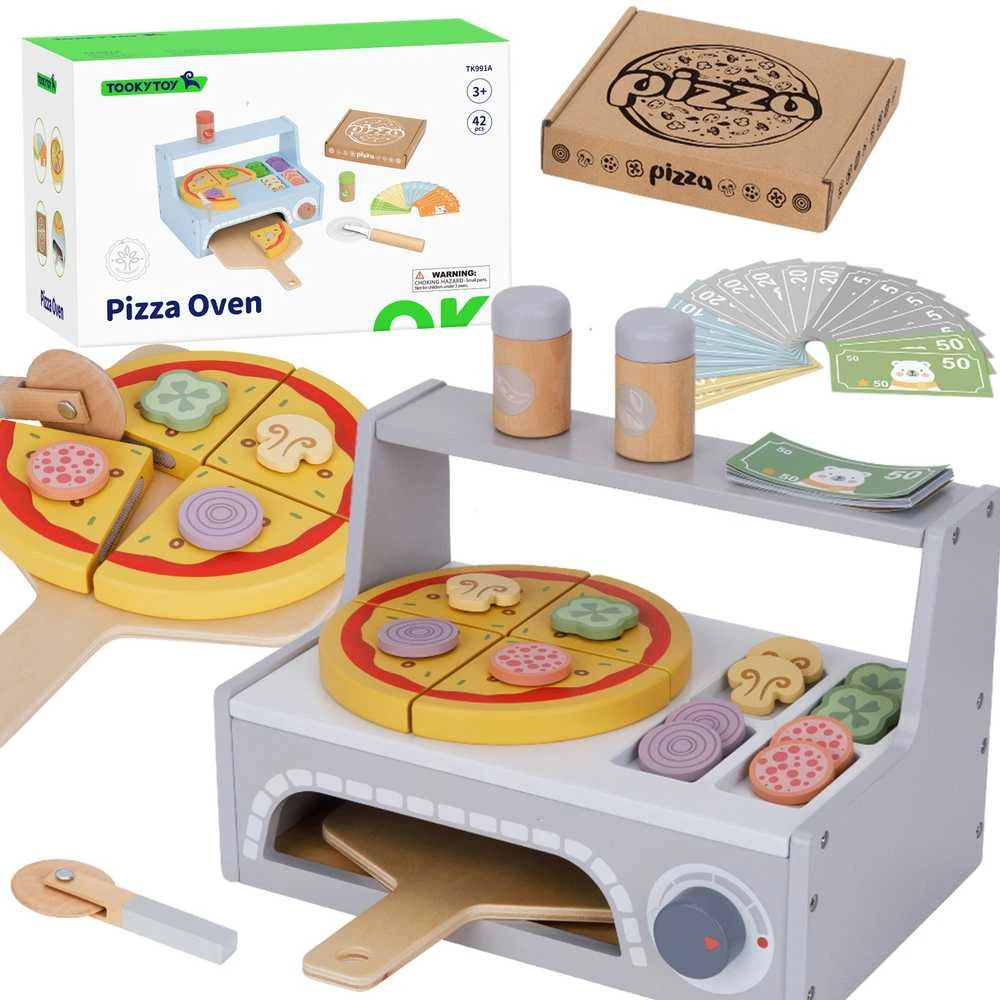 Tooky Toys Medinis TOOKY TOY picų kepimo rinkinys su krosnimi