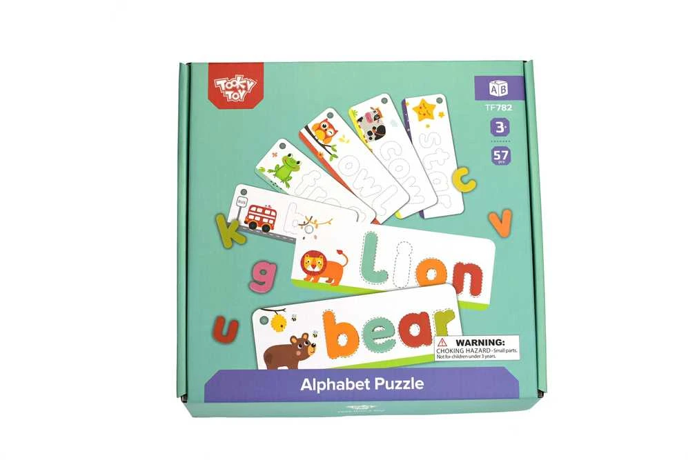 Dėlionė Tooky Toys Tooky Toy Alphabeto Galvosūkis Montessori - Gyvūnų Raidės 57 vnt.