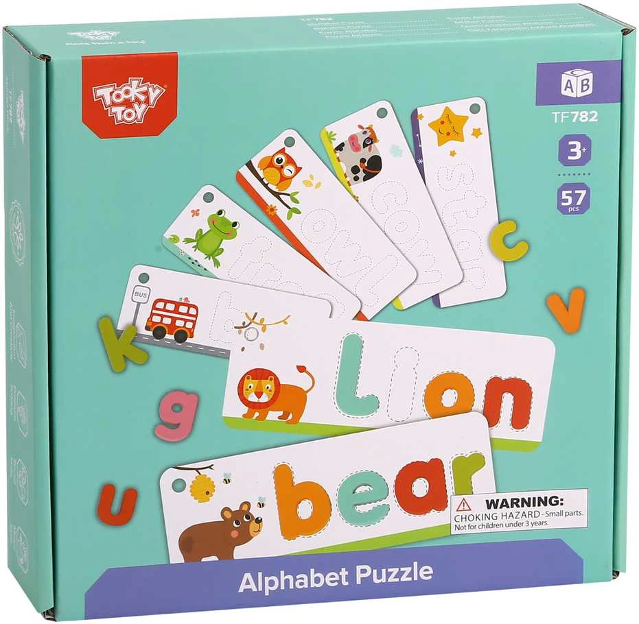 Dėlionė Tooky Toys Tooky Toy Alphabeto Galvosūkis Montessori - Gyvūnų Raidės 57 vnt.