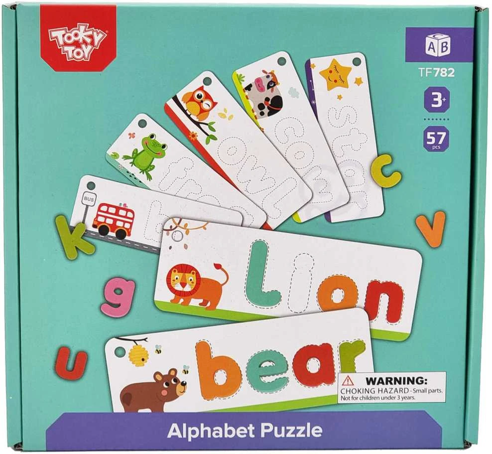 Dėlionė Tooky Toys Tooky Toy Alphabeto Galvosūkis Montessori - Gyvūnų Raidės 57 vnt.