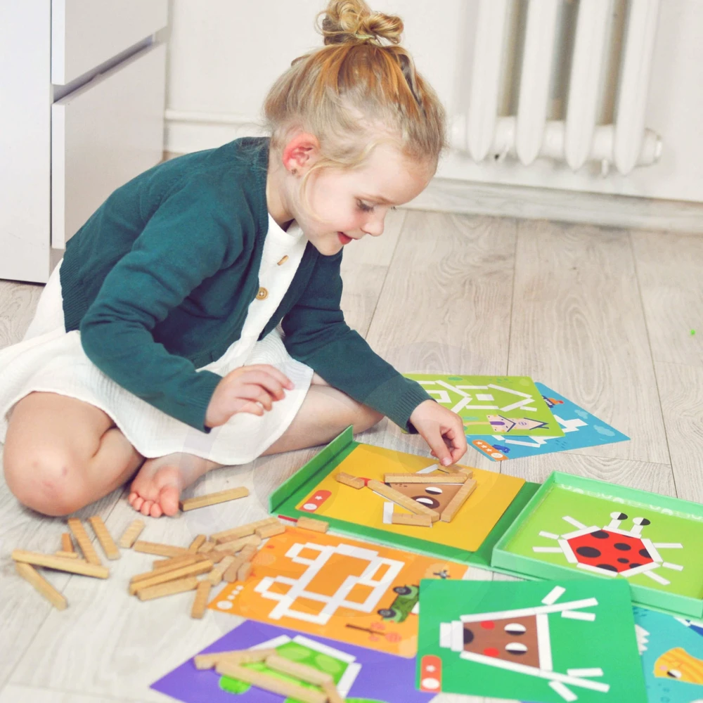 Tooky Toys Tooky Toy Medinės Magnetinės Kaladėlės Su Galvosūkiais 49 vnt.
