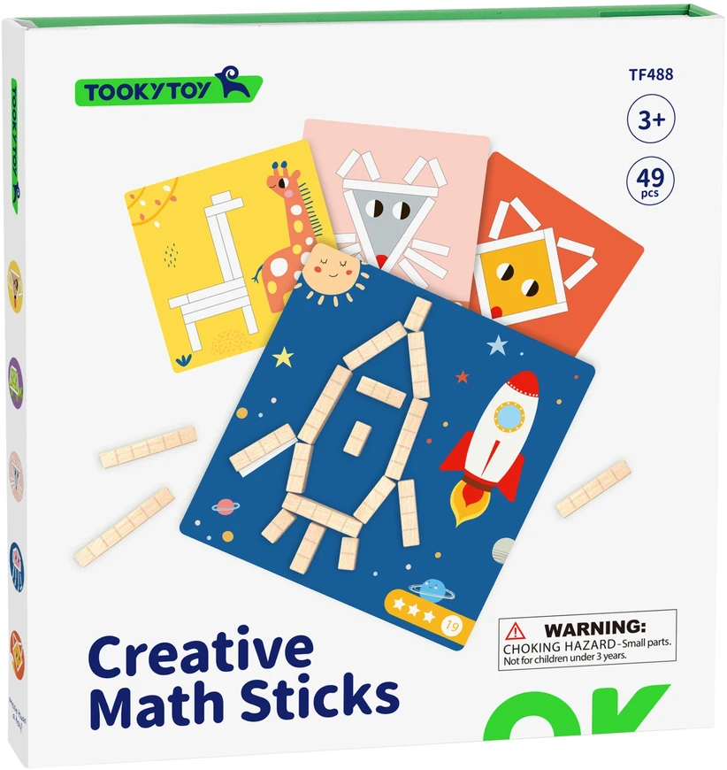 Tooky Toys Tooky Toy Medinės Magnetinės Kaladėlės Su Galvosūkiais 49 vnt.