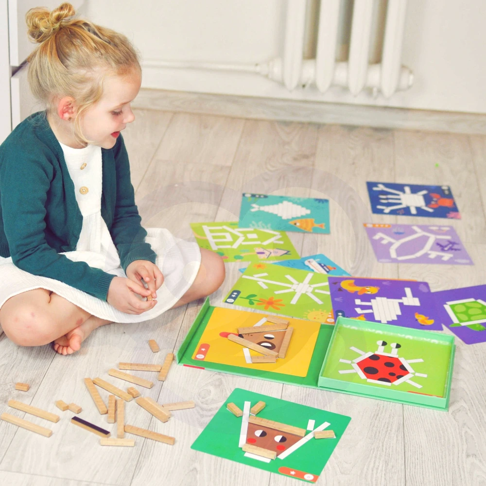 Tooky Toys Tooky Toy Medinės Magnetinės Kaladėlės Su Galvosūkiais 49 vnt.