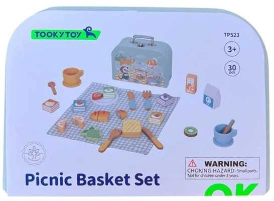 Tooky Toys TOOKY TOY medinis pikniko rinkinys lagaminėlyje