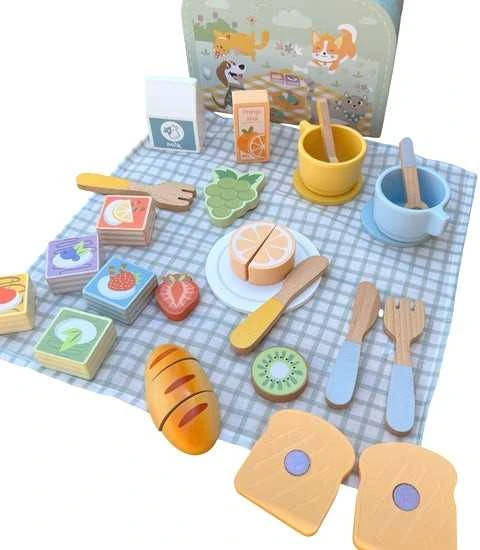 Tooky Toys TOOKY TOY medinis pikniko rinkinys lagaminėlyje