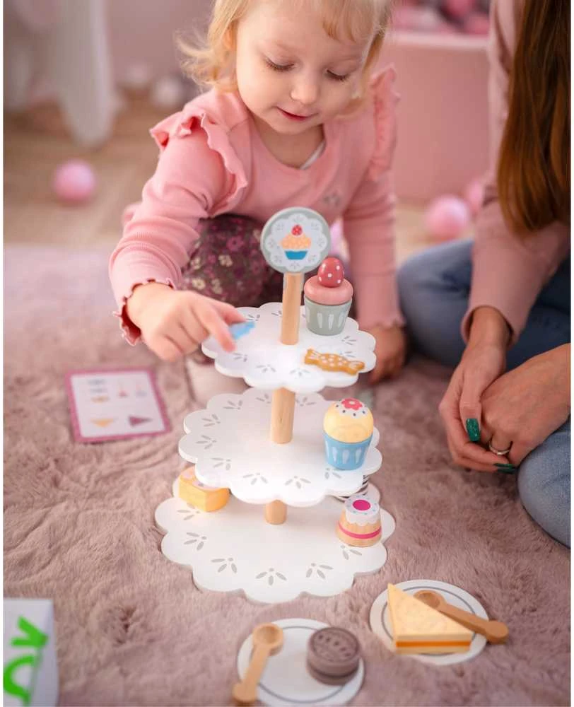 Tooky Toys Medinis trijų aukštų saldumynų stovas su keksiukais TOOKY TOY