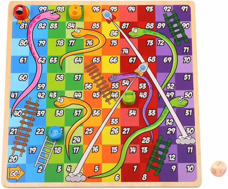 Tooky Toys „Taky“ žaislų žaidimų loginiai žaidimai 2in1 Ludo kinų + nemokami gyvūnai