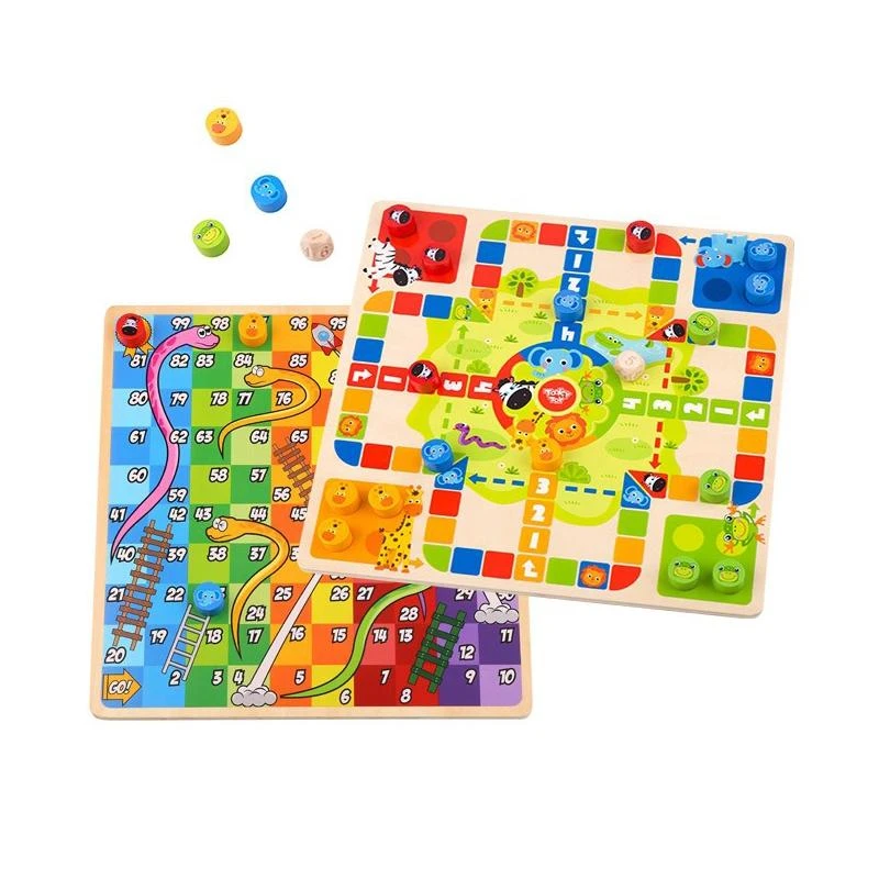 Tooky Toys „Taky“ žaislų žaidimų loginiai žaidimai 2in1 Ludo kinų + nemokami gyvūnai