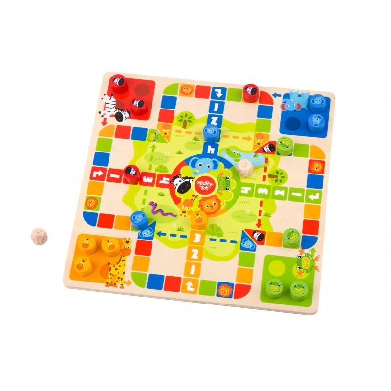 Tooky Toys „Taky“ žaislų žaidimų loginiai žaidimai 2in1 Ludo kinų + nemokami gyvūnai