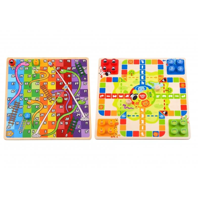 Tooky Toys „Taky“ žaislų žaidimų loginiai žaidimai 2in1 Ludo kinų + nemokami gyvūnai
