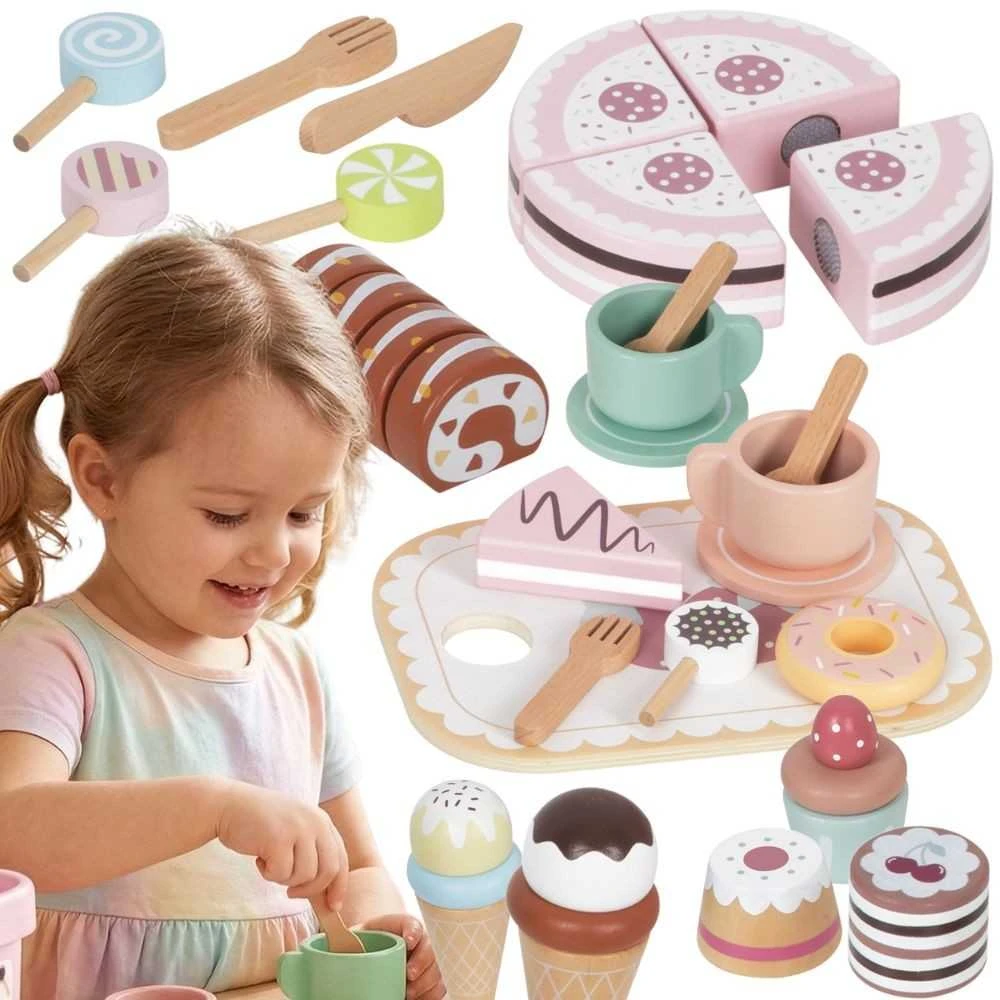 Tooky Toys Medinis saldumynų rinkinys TOOKY TOY Sweet Cake 34vnt