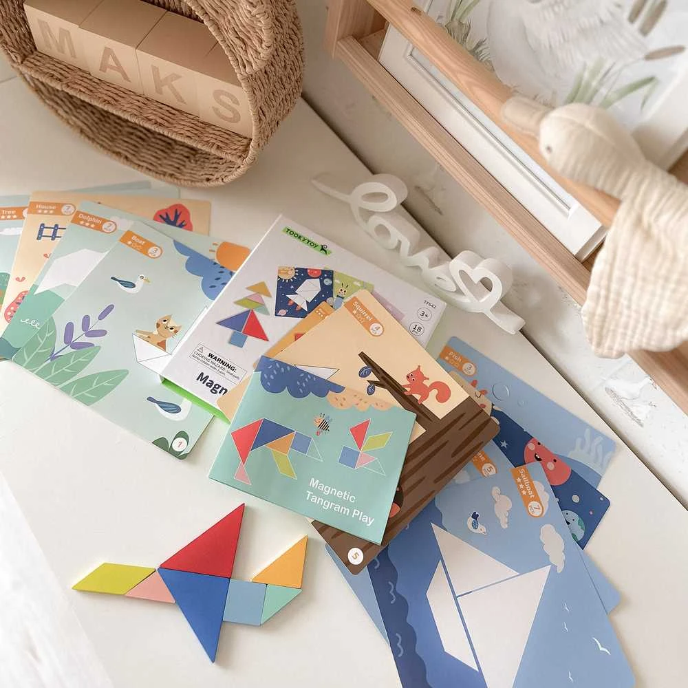 Tooky Toys Medinė dėlionė Tangram TOOKY TOY