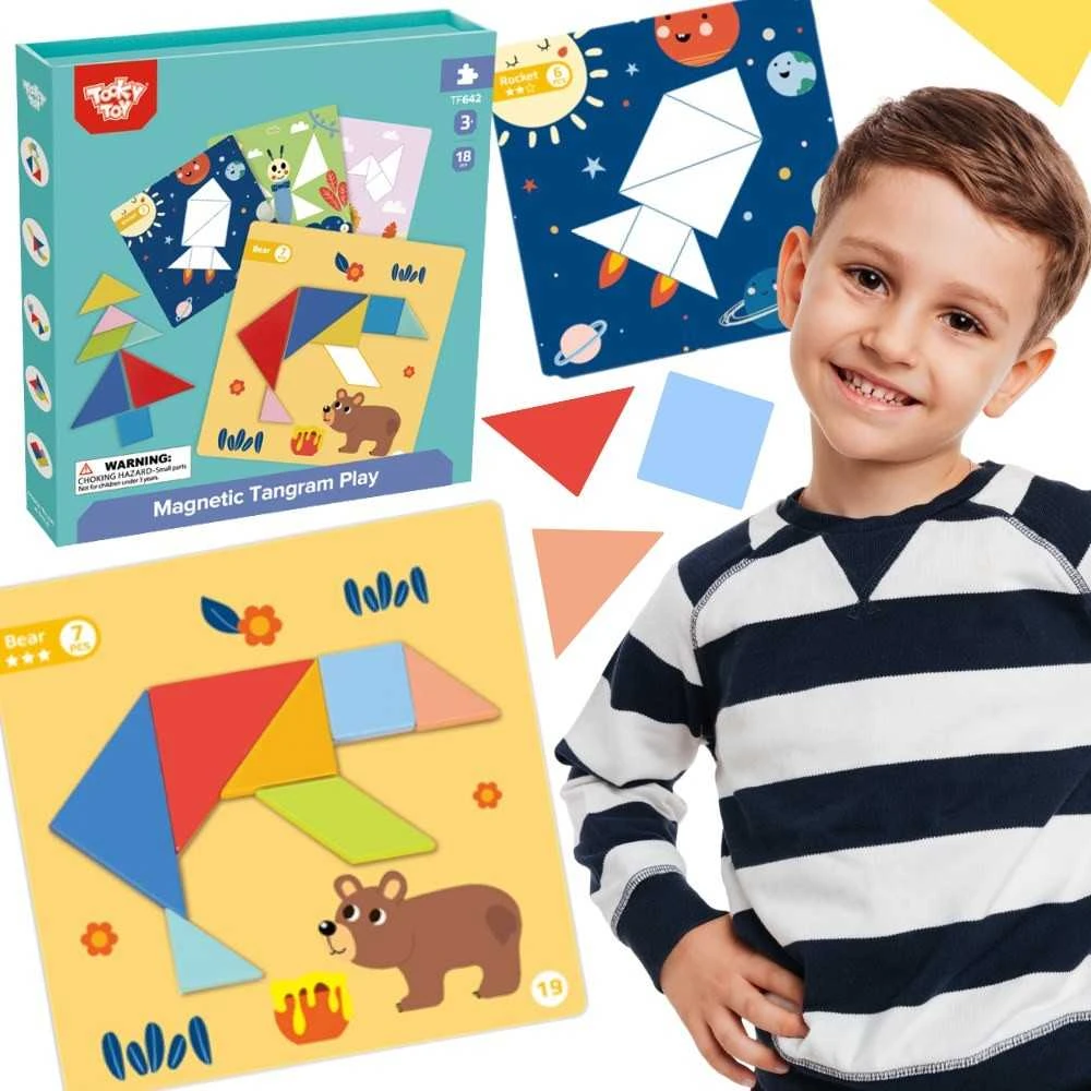 Tooky Toys Medinė dėlionė Tangram TOOKY TOY