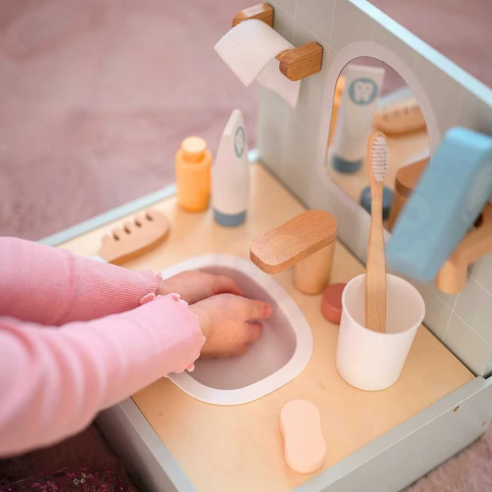 Tooky Toys Medinis vonios kambario rinkinys vaikams Toilet Bathroom