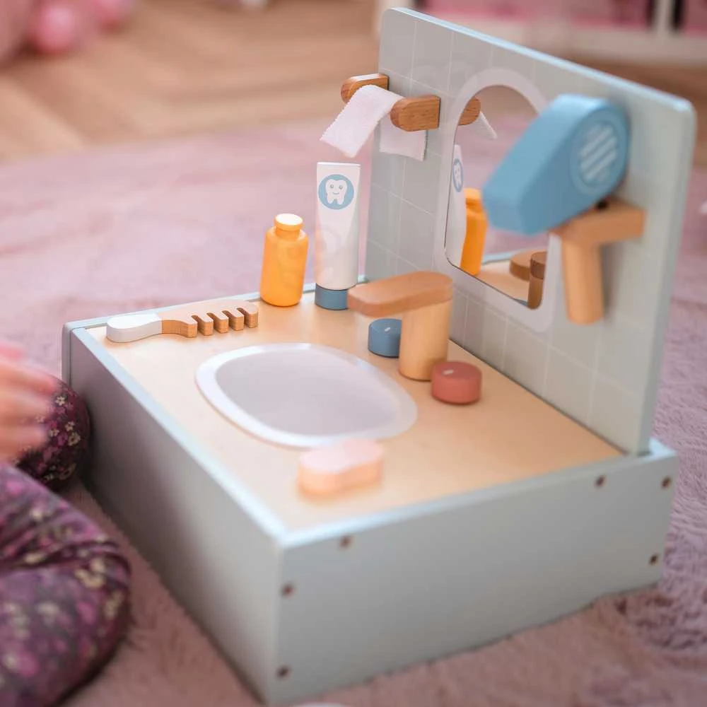 Tooky Toys Medinis vonios kambario rinkinys vaikams Toilet Bathroom