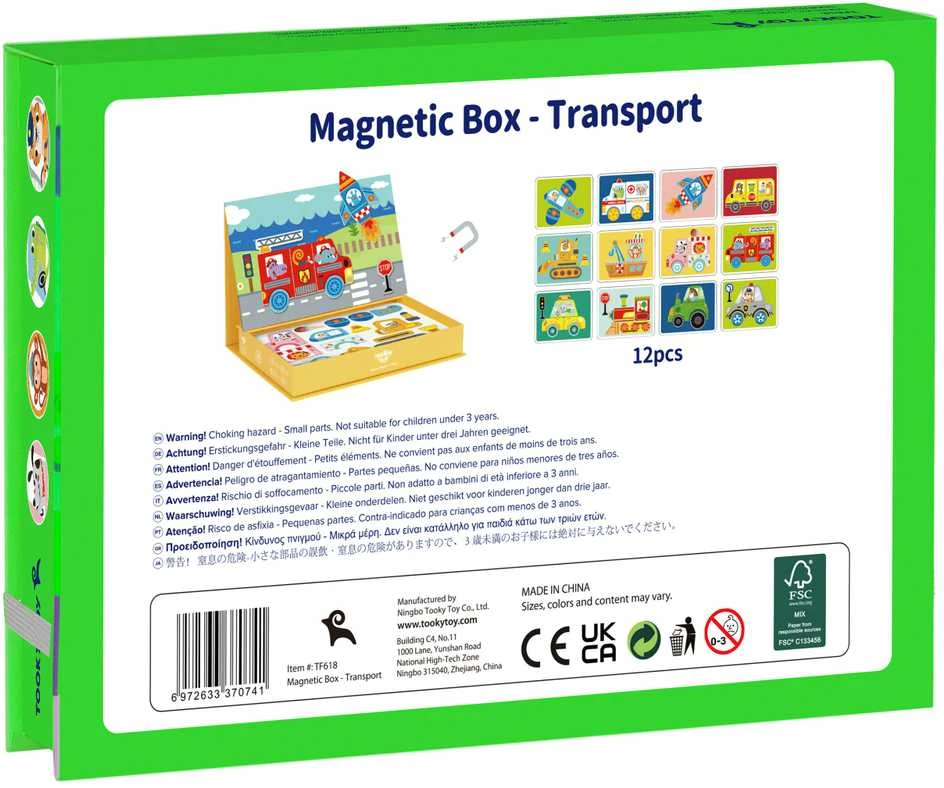 Tooky Toys Magnetinė Montessori dėlionė Tooky Toy edukacinė dėžutė su 80 elementų