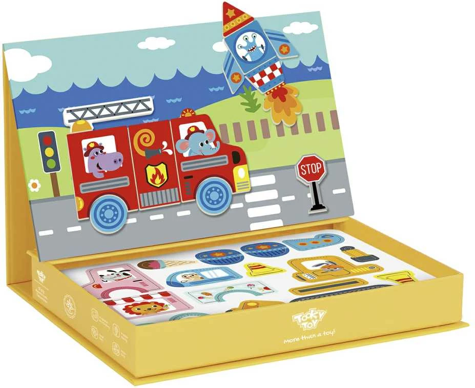 Tooky Toys Magnetinė Montessori dėlionė Tooky Toy edukacinė dėžutė su 80 elementų
