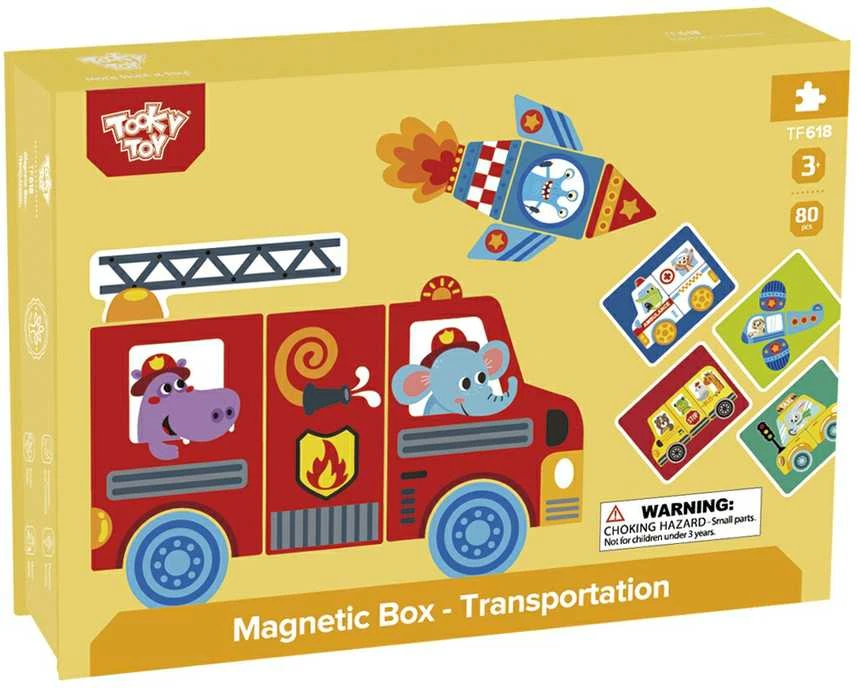 Tooky Toys Magnetinė Montessori dėlionė Tooky Toy edukacinė dėžutė su 80 elementų