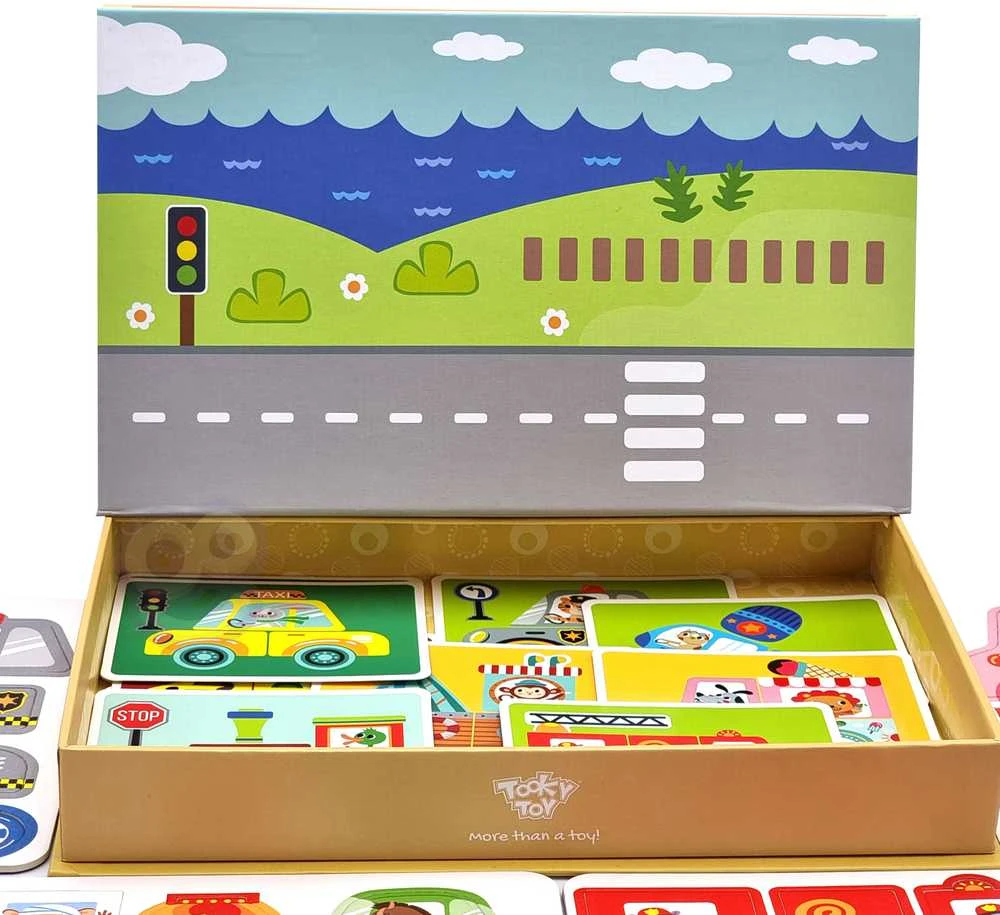 Tooky Toys Magnetinė Montessori dėlionė Tooky Toy edukacinė dėžutė su 80 elementų