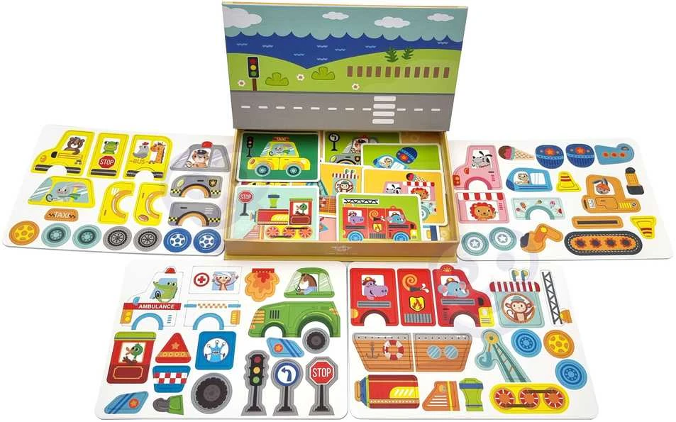 Tooky Toys Magnetinė Montessori dėlionė Tooky Toy edukacinė dėžutė su 80 elementų
