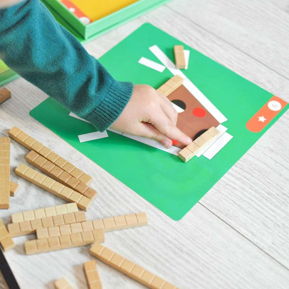 Tooky Toys Tooky Toy Medinės Magnetinės Kaladėlės Su Galvosūkiais 49 vnt.