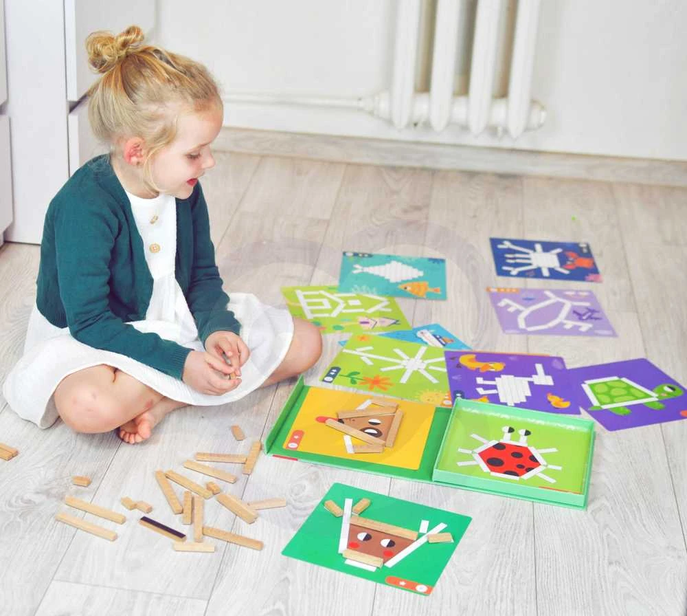 Tooky Toys Tooky Toy Medinės Magnetinės Kaladėlės Su Galvosūkiais 49 vnt.