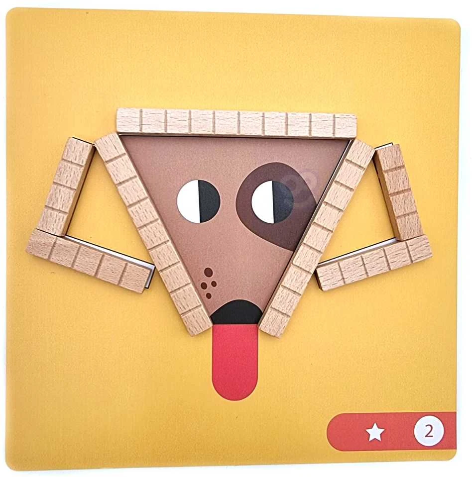 Tooky Toys Tooky Toy Medinės Magnetinės Kaladėlės Su Galvosūkiais 49 vnt.
