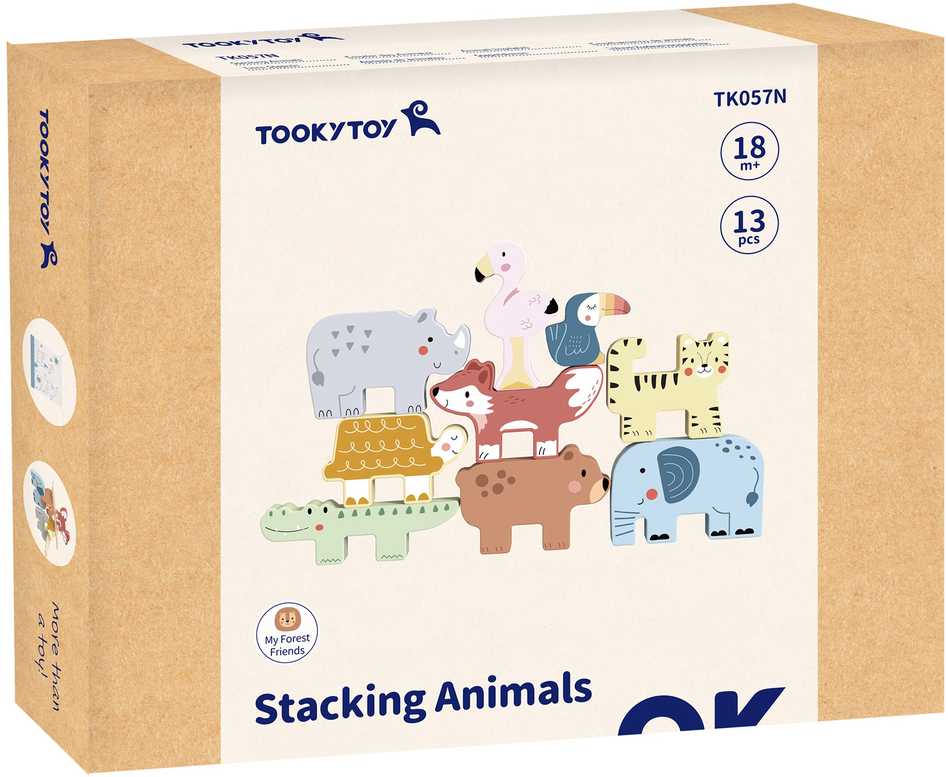 Tooky Toys Medinės Montessori kaladėlės Gyvūnėliai TOOKY TOY
